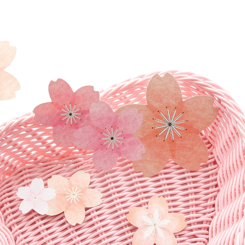 

5pcs Cherry Blossoms Sticker Wall Decoration Flower Stickers Scrapbook Sticky Note Book Stick Gifts Three-dimensional sticker
