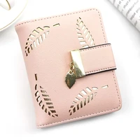 women wallet fashion purse female short wallets hollow leave pouch handbag for women coin pu leather purses card holder carteira