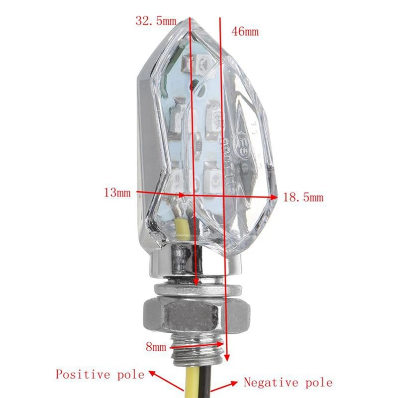 

2PCS/Set Motorcycle LED Mini Turn Signal Light Universal Indicators Light Amber Blinker Super Bright 12-15V Lamp