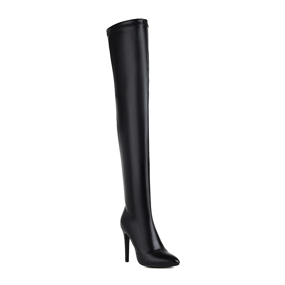 

KARINLUNA Plus Size 34-49 New Female Over The Knee Boots Zip Pointet Toe Thigh High Boots Women Sexy Thin High Heels Shoes Woman