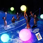 Игрушечный светящийся пляжный мяч для бассейна, 16 цветов, светящийся мяч, надувной светодиодный пляжный мяч, аксессуары для вечерние