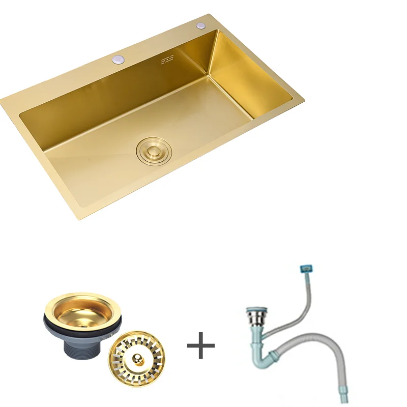 

3mm Thickness Rose Gold Kitchen Sinks Under and Above Counter SUS 304 Stainless Steel Flushmount Handmade Luxury Come with Drain