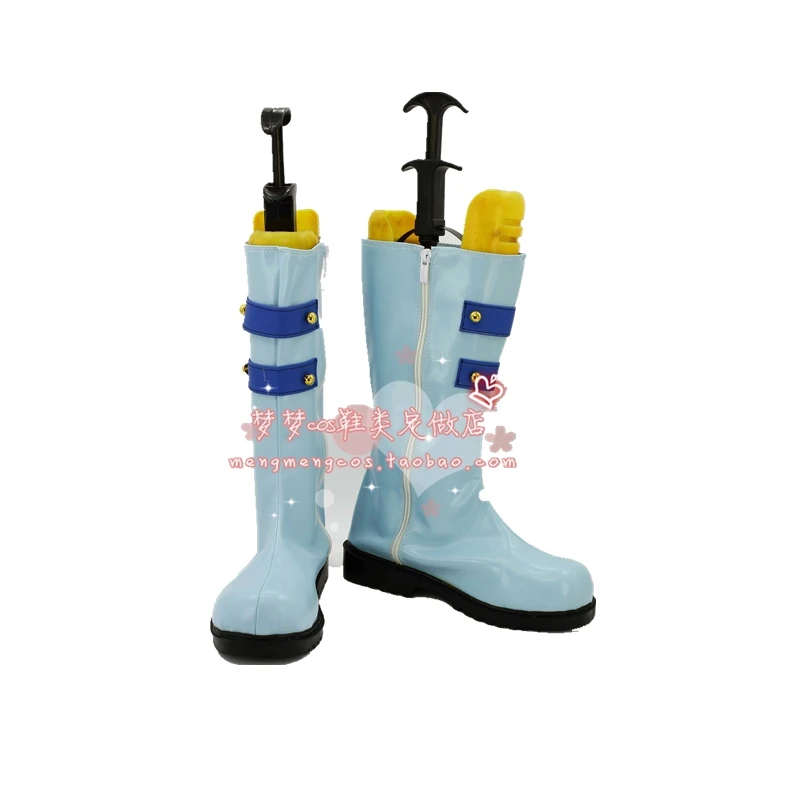 

Anime LoveLive! Start dash!! Sonoda Umi Cosplay Shoes Blue PU Leather Boots Zipper-up Women Halloween Party Shoes