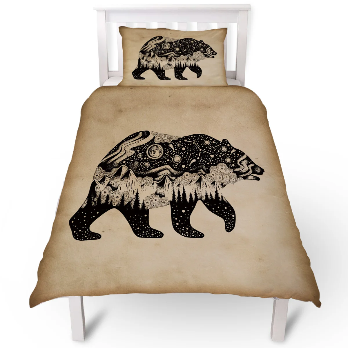 Крафт бумаги Бумага полярный медведь &quotЗвездное небо&quot Лес Пододеяльник