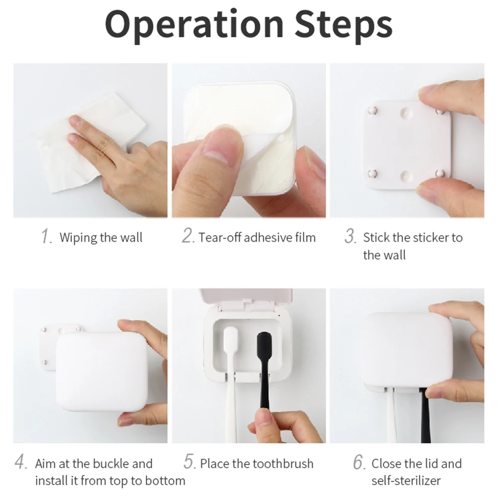

Toothbrush Cleaning Sterilizer Toothbrush Rack Punch Tooth Brush Disinfection Box UVC-LED Lamp Smart Toothbrush Sterilizer