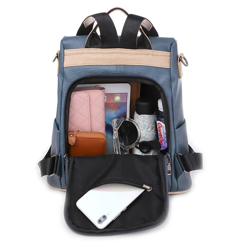 Backpack for women brand 2019 new fashion trend wild quality lady soft leather large capacity travel casual anti-theft backpack |