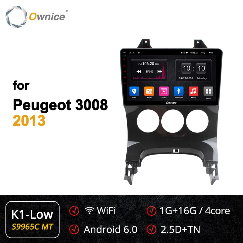 Ownice K3 K5 K6 Android 9,0 Восьмиядерный автомобильный DVD gps плеер Navi для peugeot 3008 4G LTE 360 Panorama DSP 2009 2010 2011 2012 2013 - Цвет: S9965-1 K1 Low