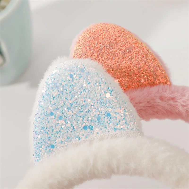 

New Lovely Winter Warm Cat Ear Warmers Glitter Ears Plush Earmuffs For Women Playful Girls Ear Muffs Cold Protection Warm Hot