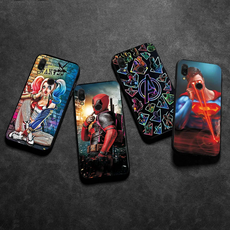 Черный ТПУ чехол для телефона Marvel для Xiaomi Redmi Note 7 6 8 Pro Чехол для Xiaomi Redmi 5 Plus задняя крышка Fundas Redmi 6A 7A 5A чехол