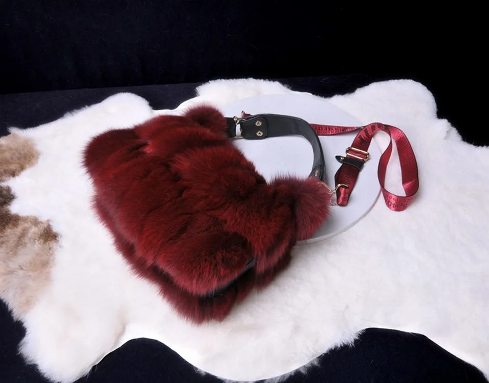 FXFURS, новинка, сумки из натурального лисьего меха, женские сумки через плечо на одно плечо, сумки через плечо из меха серебристой лисы, большие женские клатчи