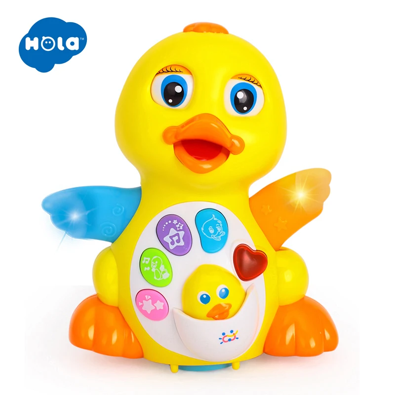HOLA 808 детская танцевальная музыкальная игрушка желтая утка Интерактивная раннее образование головоломка интеллектуальная развивающая игрушка