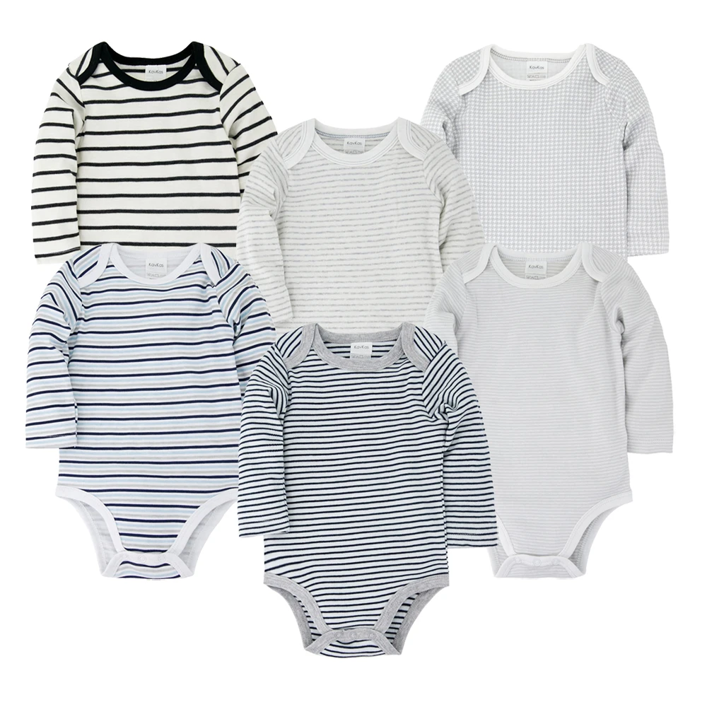 Детский Цветной комбинезон 6 шт./лот Roupa De Bebe Одежда для новорожденных 100% хлопок