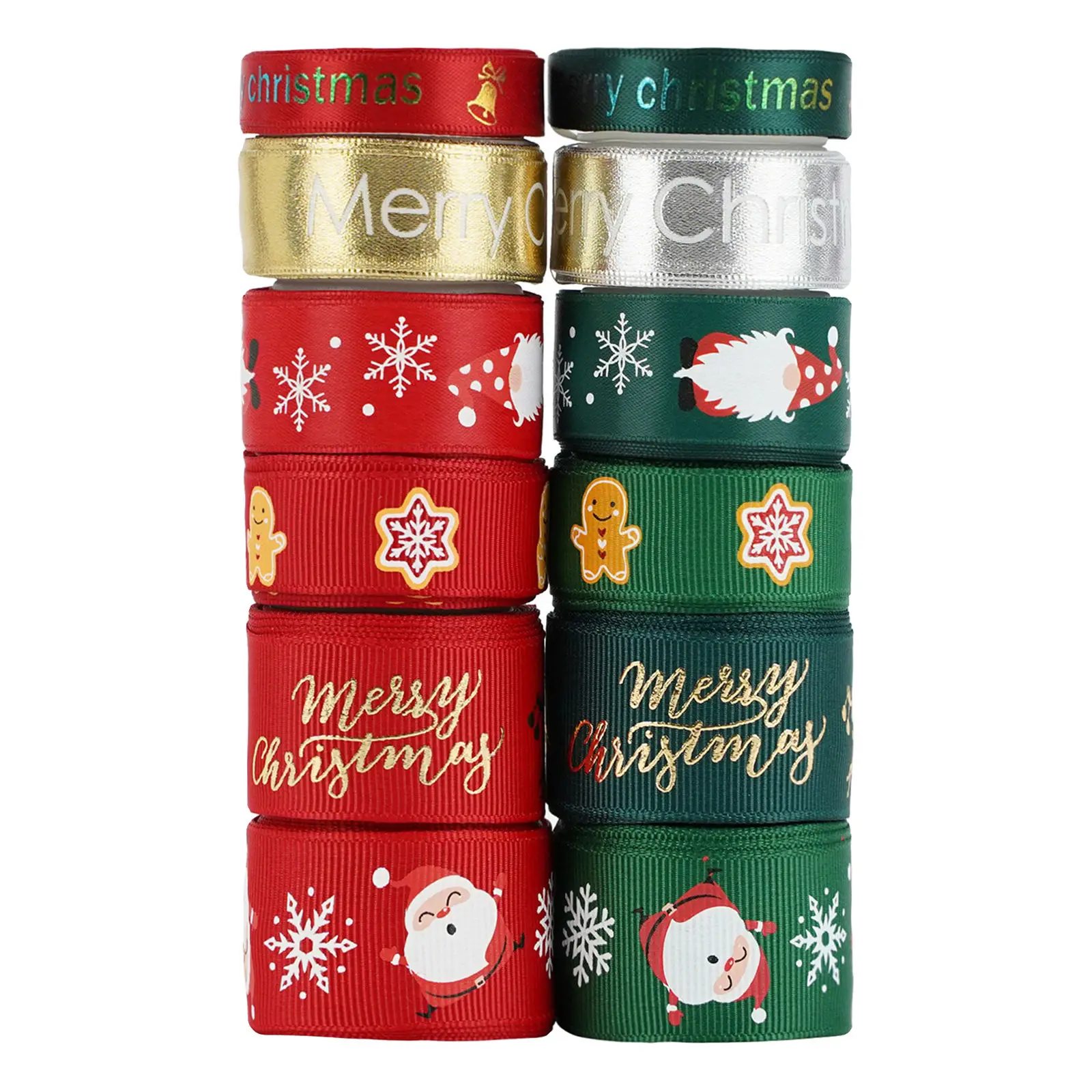 

12 рулонов рождественской ленты для упаковки подарков