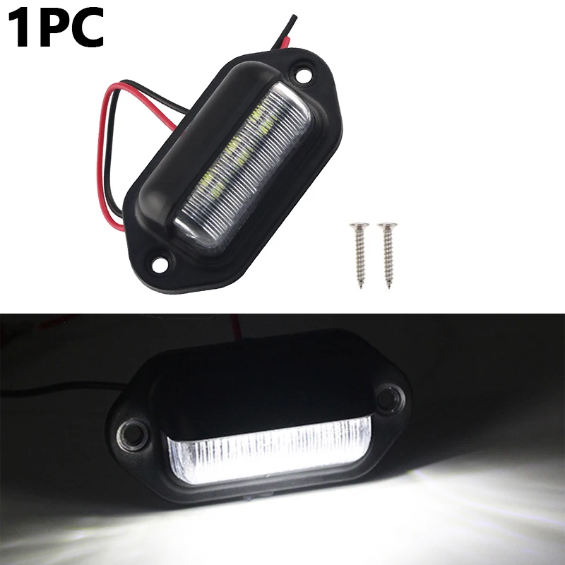 1 pc 1/2 шт 12V светодиодный номерной знак светильник для автомобиля лодки мотоцикла автомобильной самолета RV грузовик с прицепом, внешние светильники - Испускаемый цвет: 1 pc