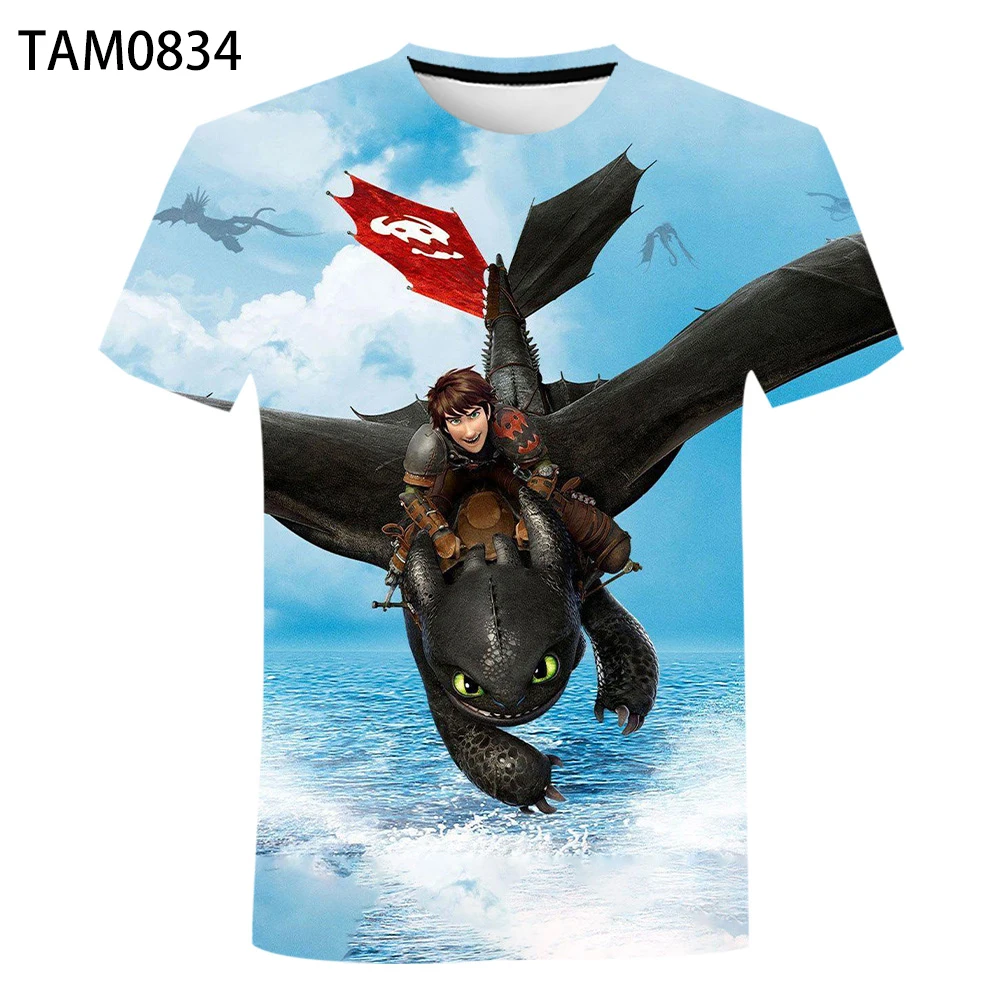 

Dragon Trainer 3D Print Multifunctional T-shirt For Boys Girls Children Classic Cotton Loose Men Short Sleeve Street Cool Tops