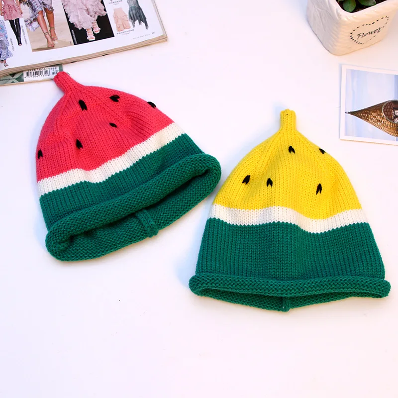 

Watermelon Baby Hat Beanies For Newborn Boy Girls Soft Cute Hand Crimping Baby Hats Fall Chidren's Winter Hat Bonnets Skullies