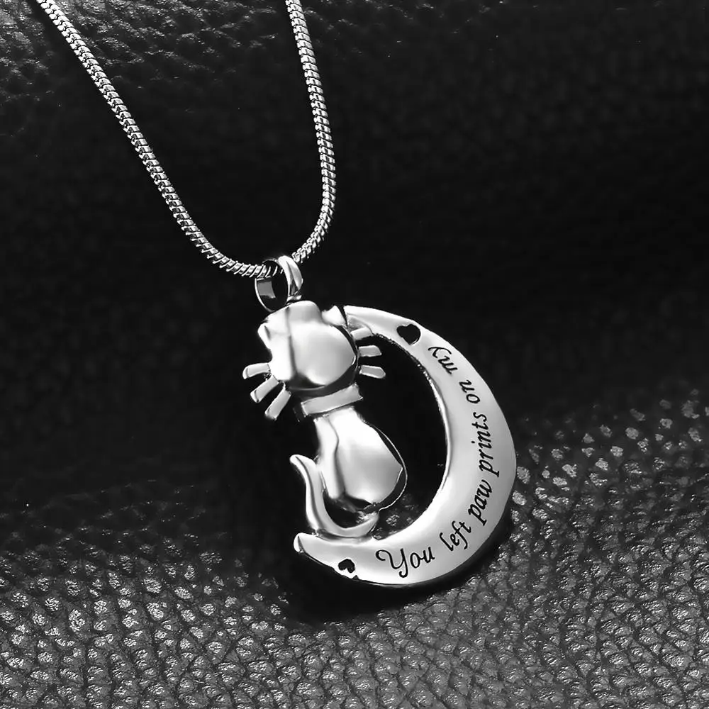 Нержавеющая сталь кошка ожерелье для праха мемориальное животное с кремационной