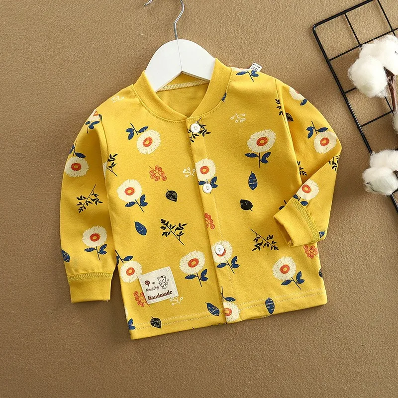 

2020 Baby Long Sleeve Outerwear Yellow Flower Clothing For Girl Infant Newborn Tops Baby Jacket Caidigan Children Kids Costumes
