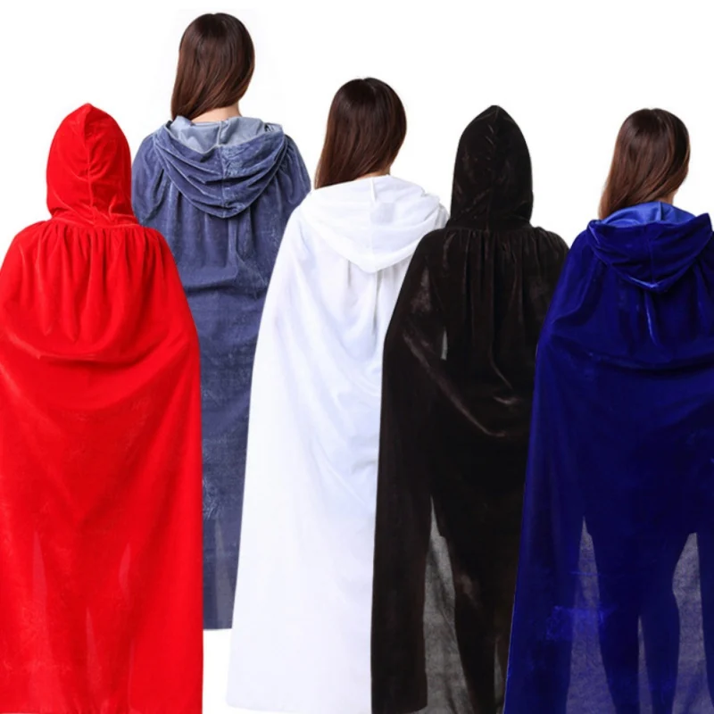 

Hooded Cloak Long Velvet Cape for Christmas Halloween Coats Outwear