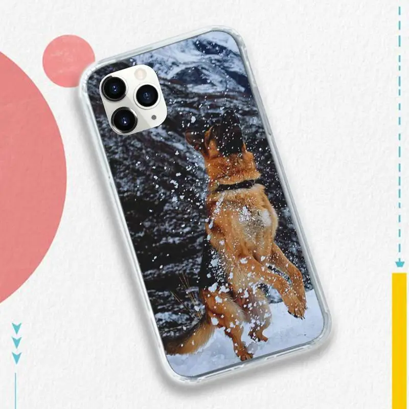 

German Shepherd Dog cute animal high quality Phone Case coque for iPhone 11 12 pro XS MAX 8 7 6 6S Plus X 5S SE 2020 XR