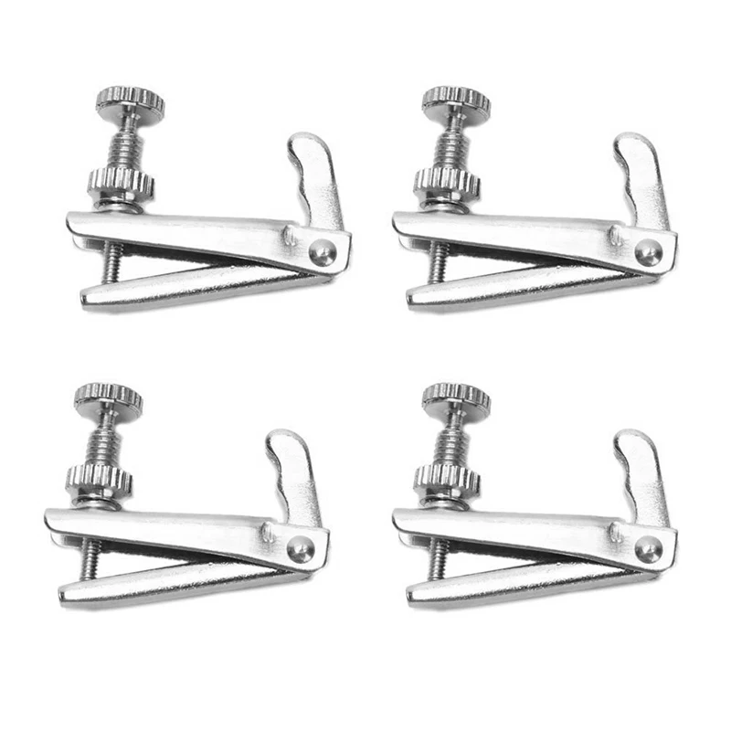 Set of 4 Pieces Stable-style 1/2-1/4 Violin String Adjusters Fine Tuners Silver | Спорт и развлечения