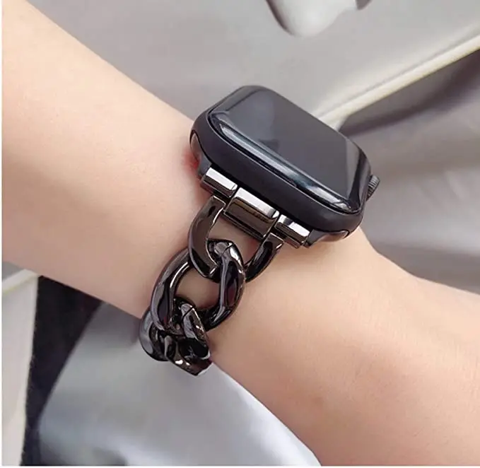 

Chain Stainless Steel Strap For Apple Watch 6 SE 5 4 40mm 44mm Metal Watchband Bracelet For Apple Watch 3 2 Band 42mm 38mm Belt