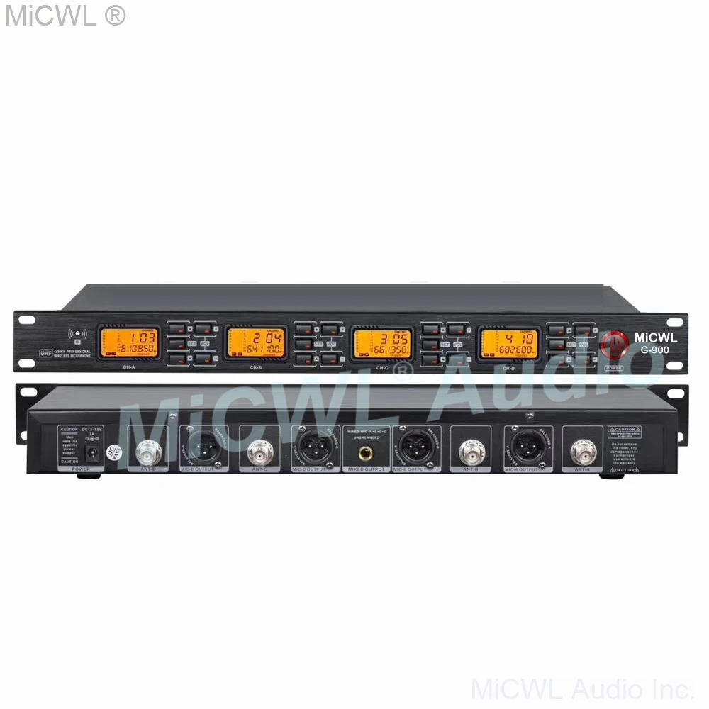 Оригинальная беспроводная система MiCWL 4 Headset Lavalier Wireless Microphone System for Stage Performance Karaoke G900 240 Channel Mics Microphones.