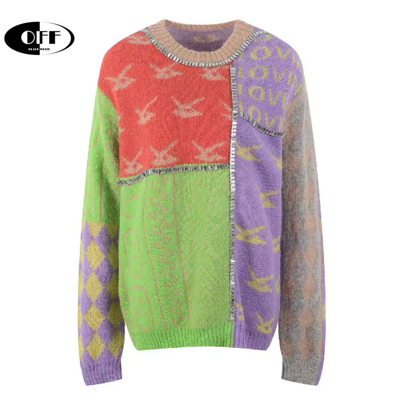 Женский свитер с длинным рукавом и круглым вырезом в готическом стиле | Женская