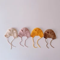 winter childrens hat for winter solid color lovely ears childrens knitted hat autumn baby warm bandage wool ear cap