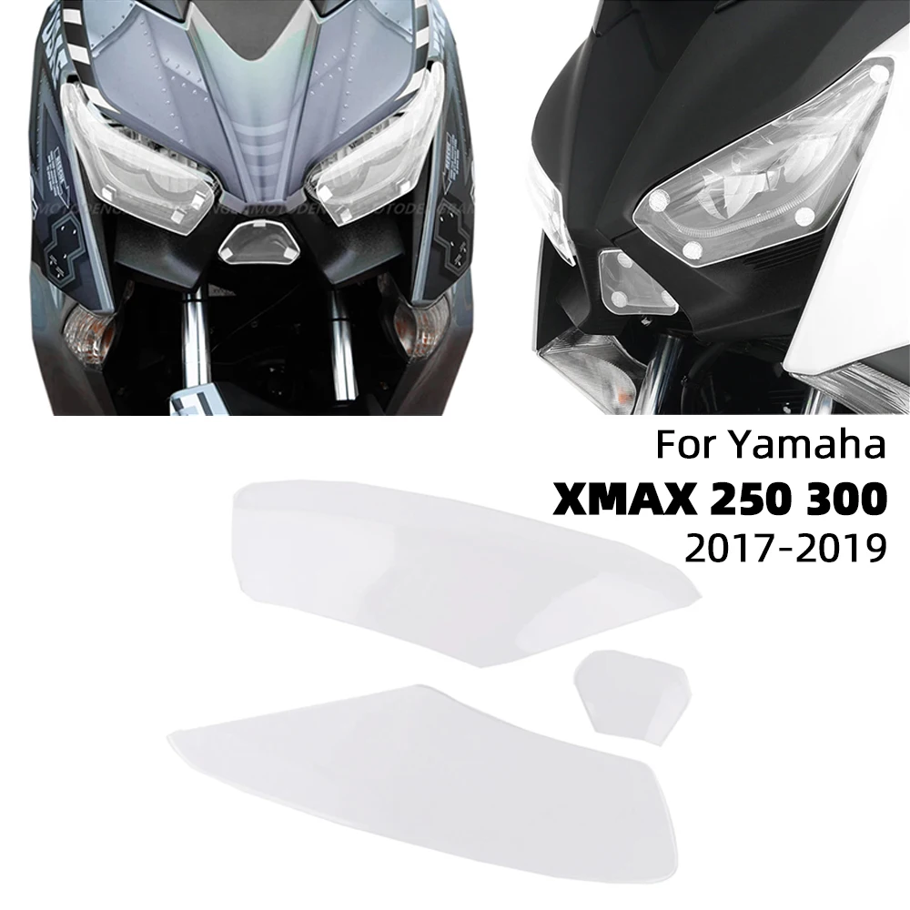 

XMAX 300 XMAX 250 Motorcycle Headlight Head Light Lens Lamp Guard Protector Cover Screen Shield For Yamaha XMAX300 250 2017-2019