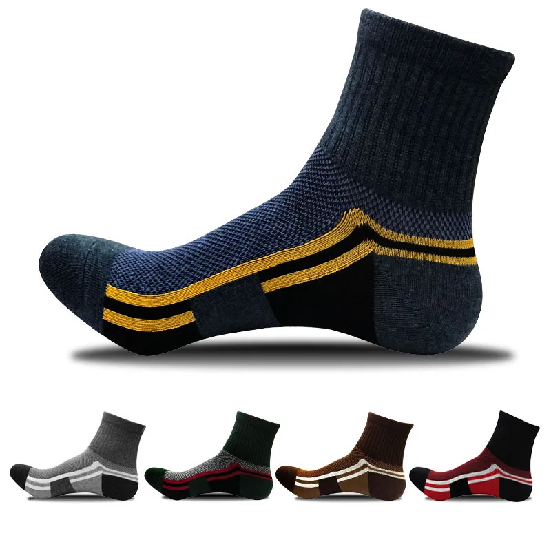 

Men Fashion Cotton Terry Cushion Quarter Mid Calf Golf Tennis Running Sports Socks
