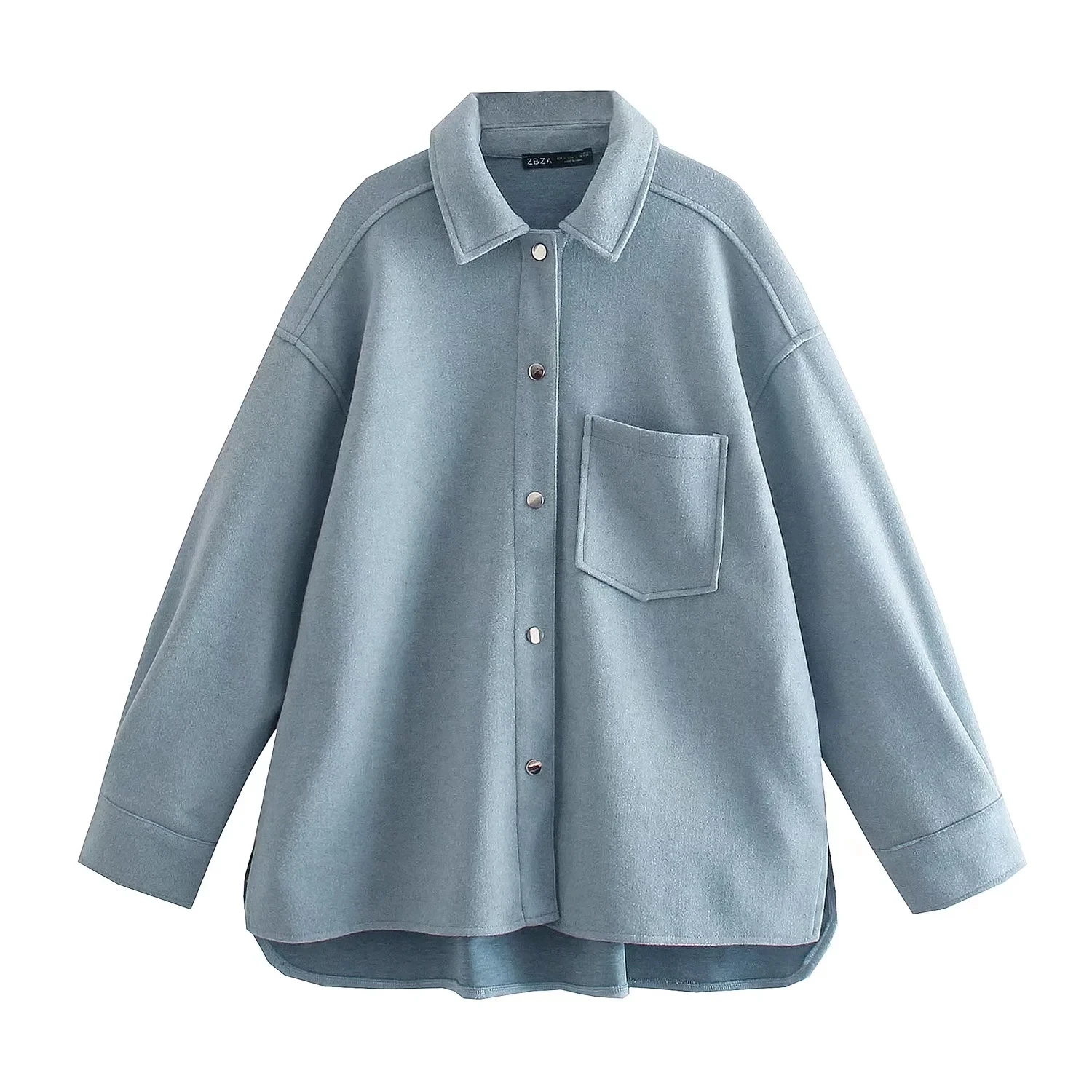 

Xitimeao New Autumn Winter Fashion Woolen Coat Women Loose Shirt Coat Casual Solid Ladies Coat Solid Lapel Jacket