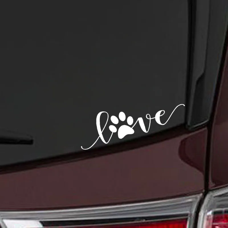 

Beautiful Love Dog Footprints Automobile Car Sticker Cover Scratches Waterproof Motorcycle Accessories Pvc 29cm X 13cm