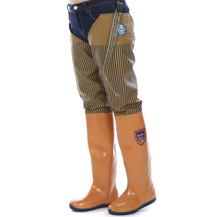 Непромокаемые сапоги утепленные очень высокие для воды мягкая подошва