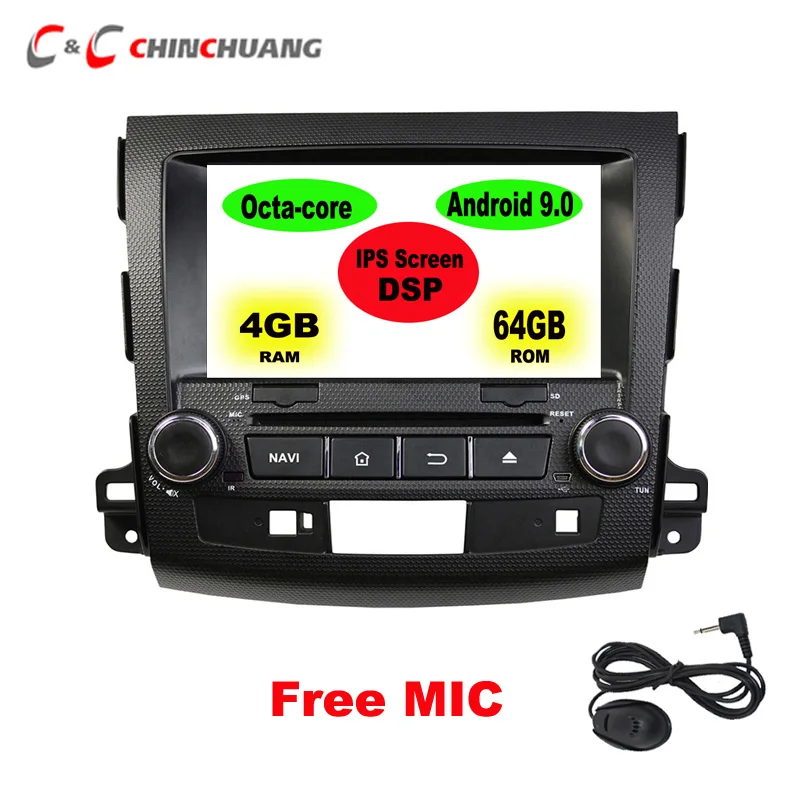 

IPS DSP 64GB 4GB Octa Core Android 9.0 Car DVD Player for Mitsubishi Outlander Peugeot 4007 Citroen C-Crosser Radio GPS DVR WifI