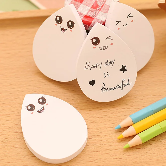 

40packs Lovely Cute Waterdrop Shape Memo Pad Sticky Notes Memo Notebook Stick Stationery School Supplies Student Prize Wholesale