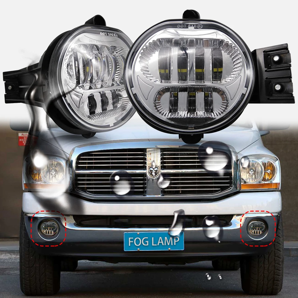 Хром 63 Вт светодиодные противотуманные фары светильник для Dodge Ram 1500 2002 2008 2500/3500 2003