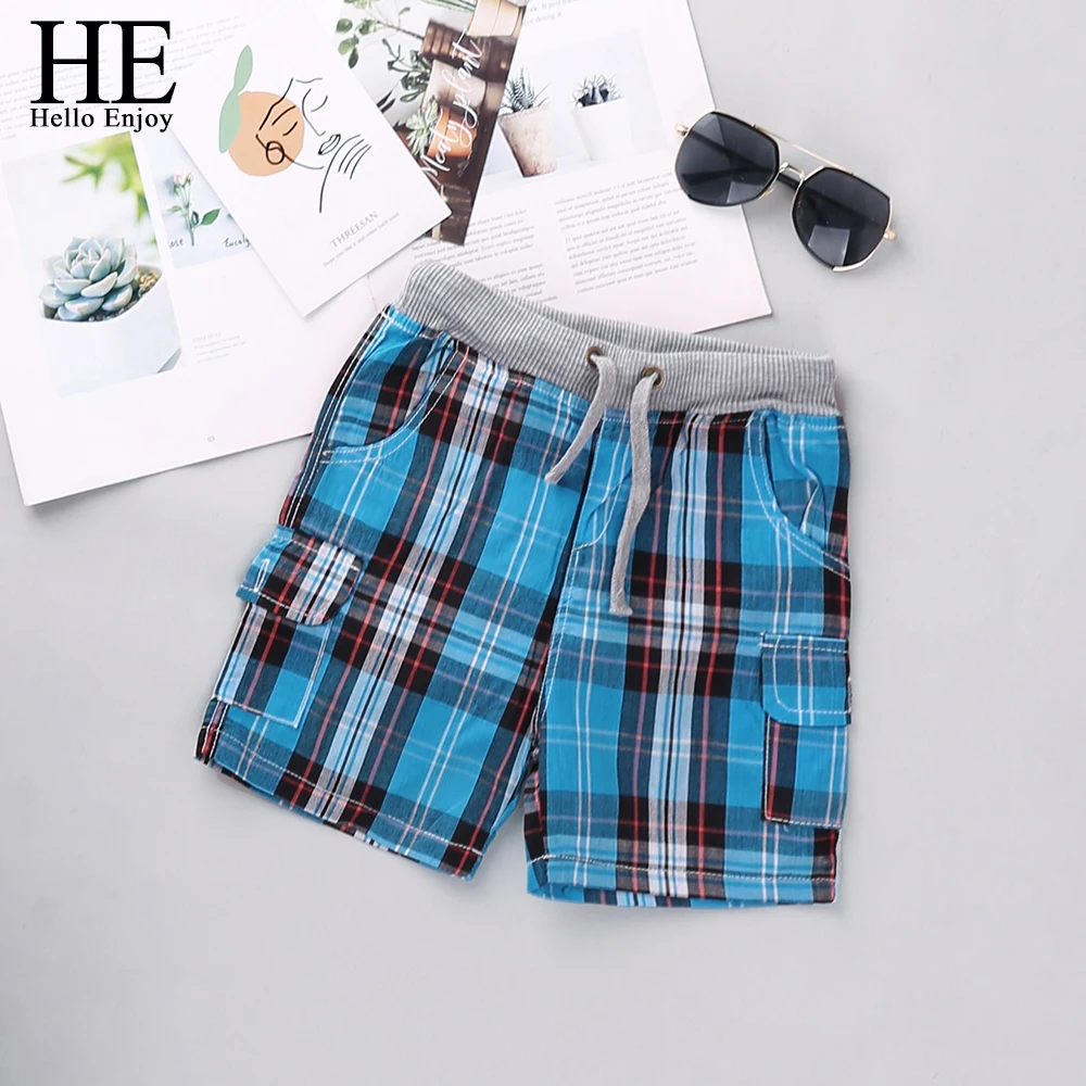Шорты HE Hello Enjoy для мальчиков коллекция 2020 модные клетчатые шорты маленьких