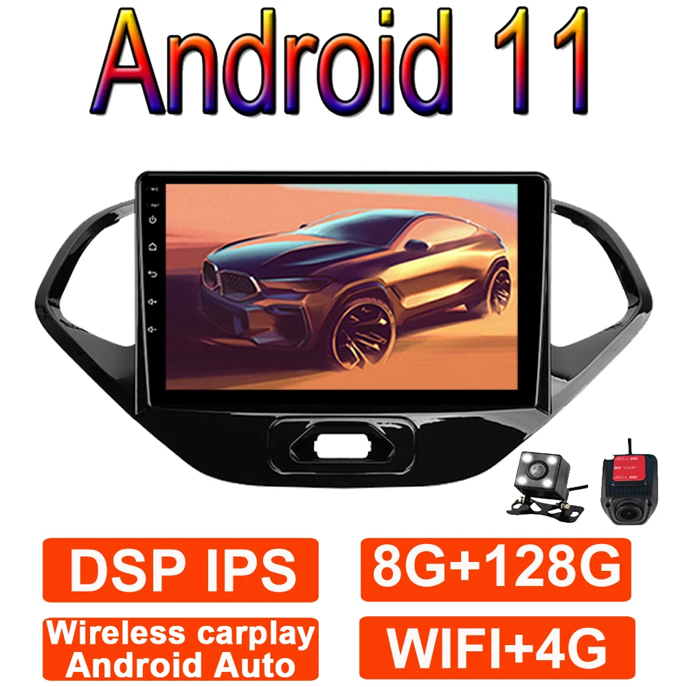 

Автомобильный радиоприемник 9 дюймов для Ford FIGO 2015-2018 Android11 GPS-навигация автомобильный мультимедийный плеер беспроводной Carplay задняя камера ...