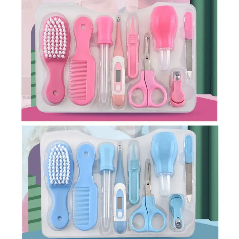 

9pcs/Set Baby Care Set Infant Grooming Kit Newborn Combing Care Safety Cutter Nail Care Set Nursery Baby Healthcare Kit