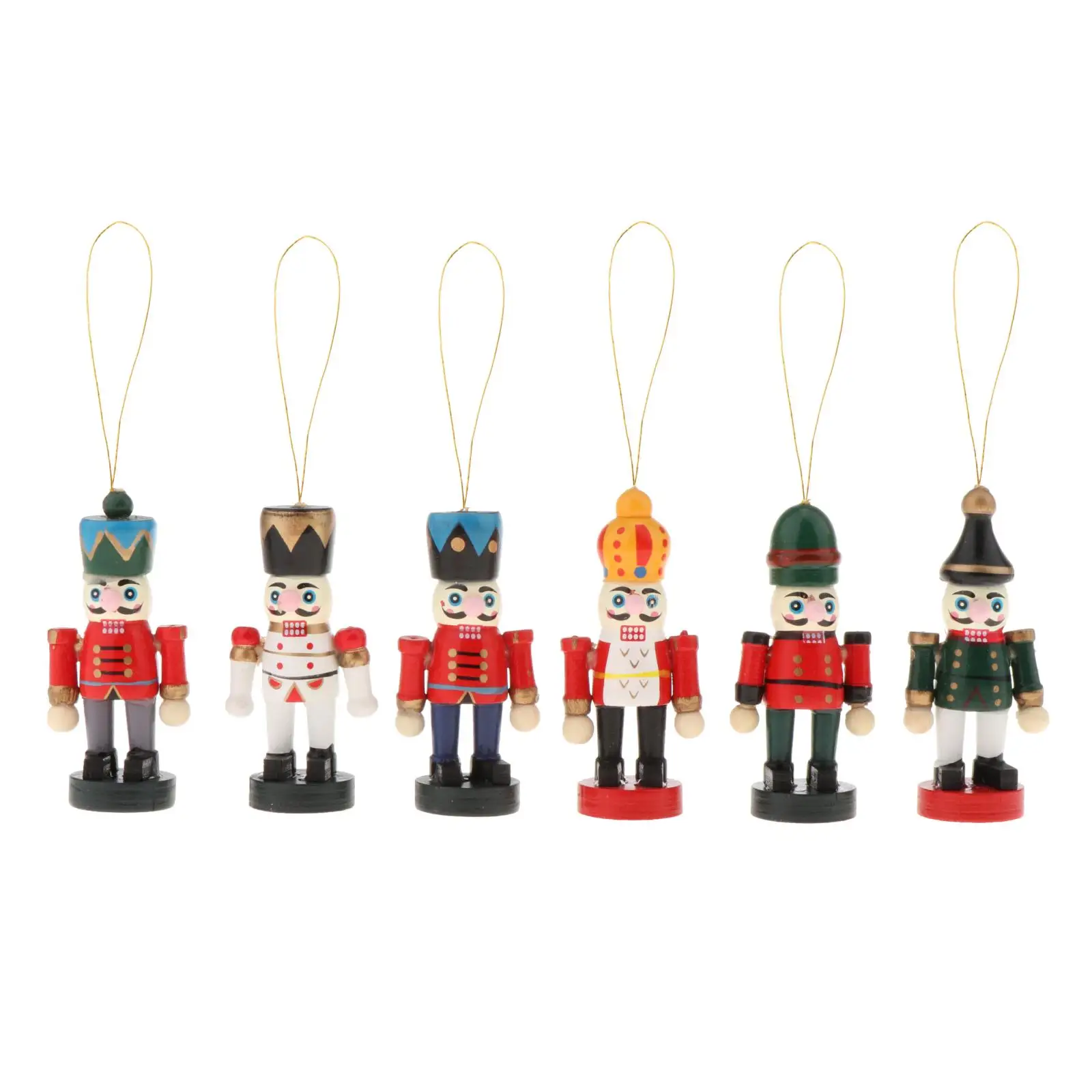 

6pcs 7cm Mini Handpainted Christmas Ornaments Nutcrackers Puppet for Home Shop