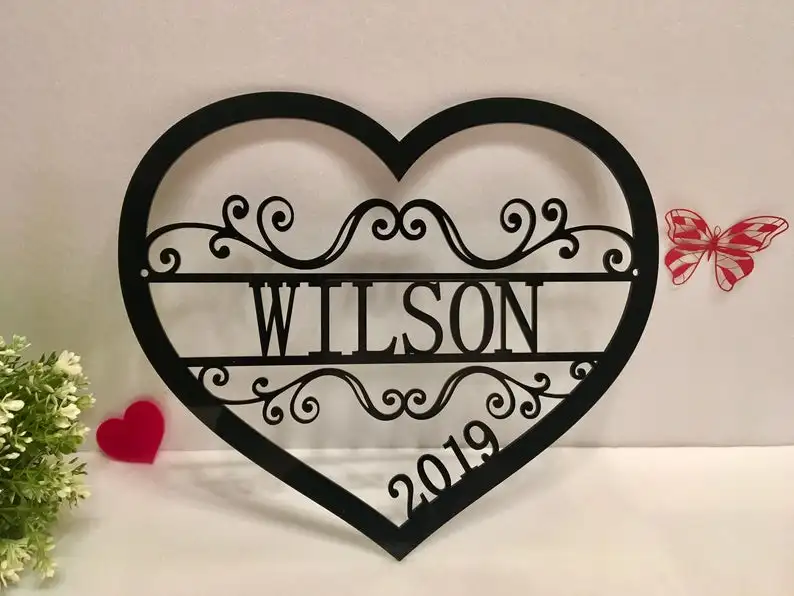 Персонализированный венок на День святого Валентина дверная вешалка с именами