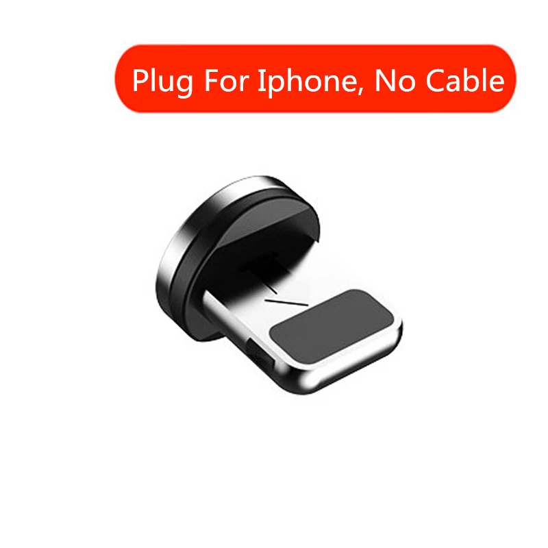 Iphone Plug No Cable Магнитный зарядный кабель типа L, Micro usb type C, 8-контактный кабель для USB шнура для мобильного телефона, магнитное зарядное устройство на 90 градусов для iPhone X 8 7 - Цвет: Iphone Plug No Cable