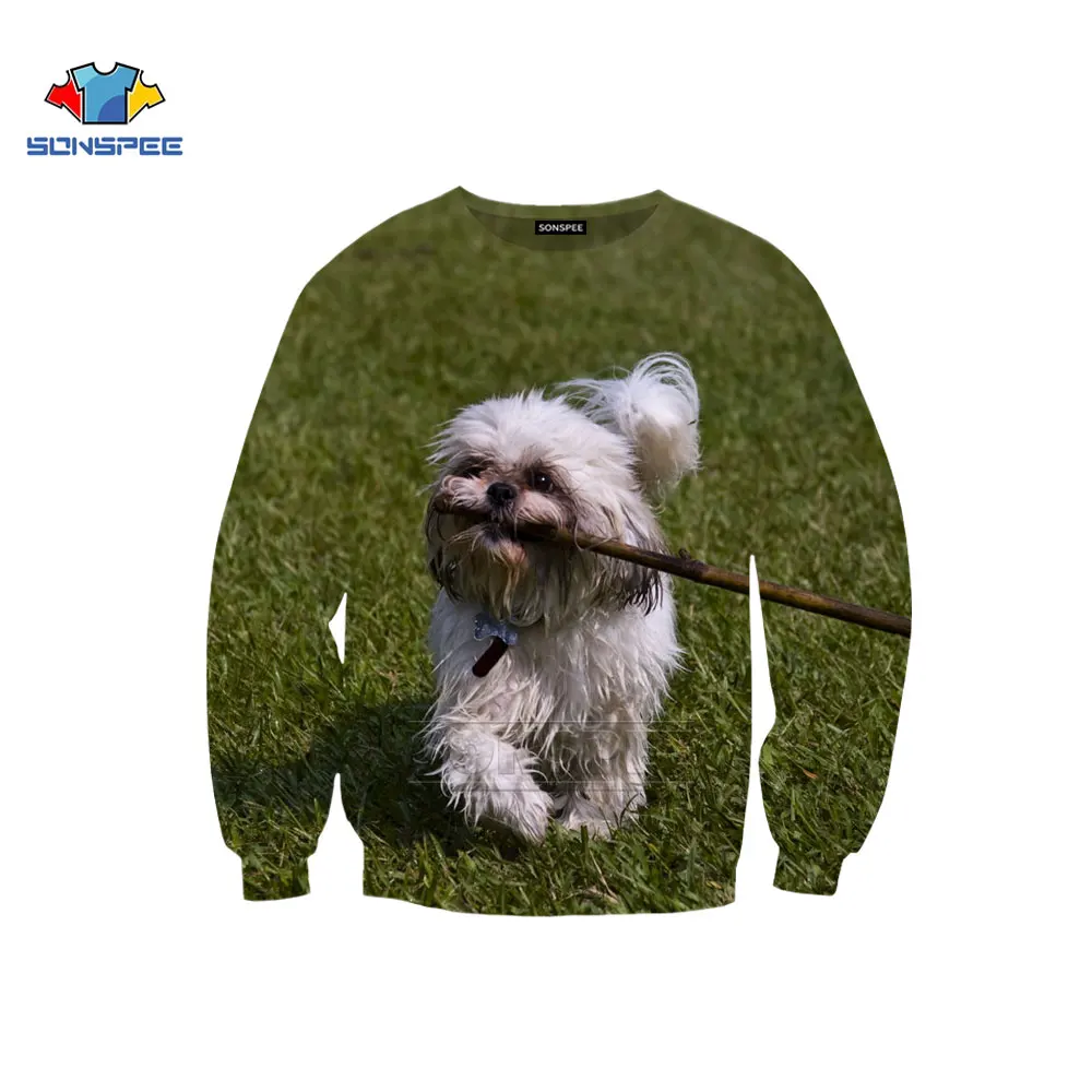 

SONSPEE Dog Animal Casual Men Women Hedging Fashion 3D Print Personality Special Streetwear Round Neck Plus Size Sweatshirt