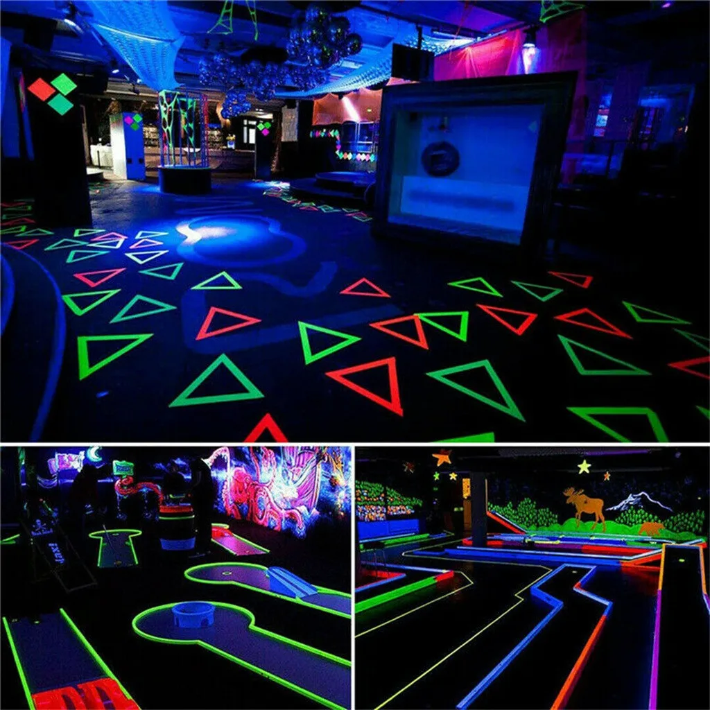 

6PC Fluorescent Uv Cotton Cloth Tape Matte High Viscosity Luminous Purple Light Tape Film Vision Stage Magic Prop Performance