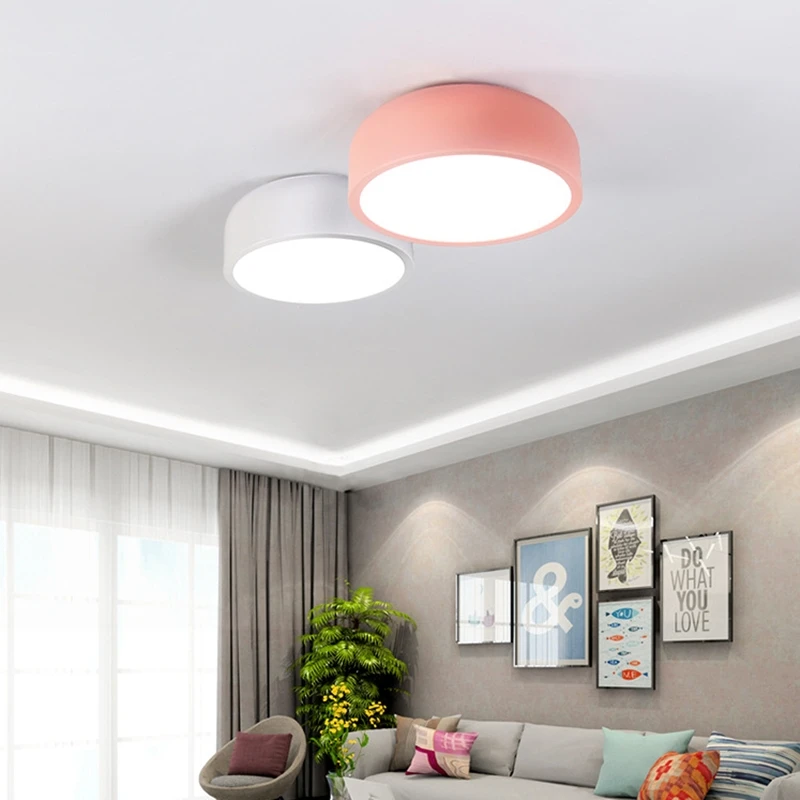LED e27 round modern ceiling lamp fixture Nordic Home office living room bedroom aluminium lighting | Лампы и освещение