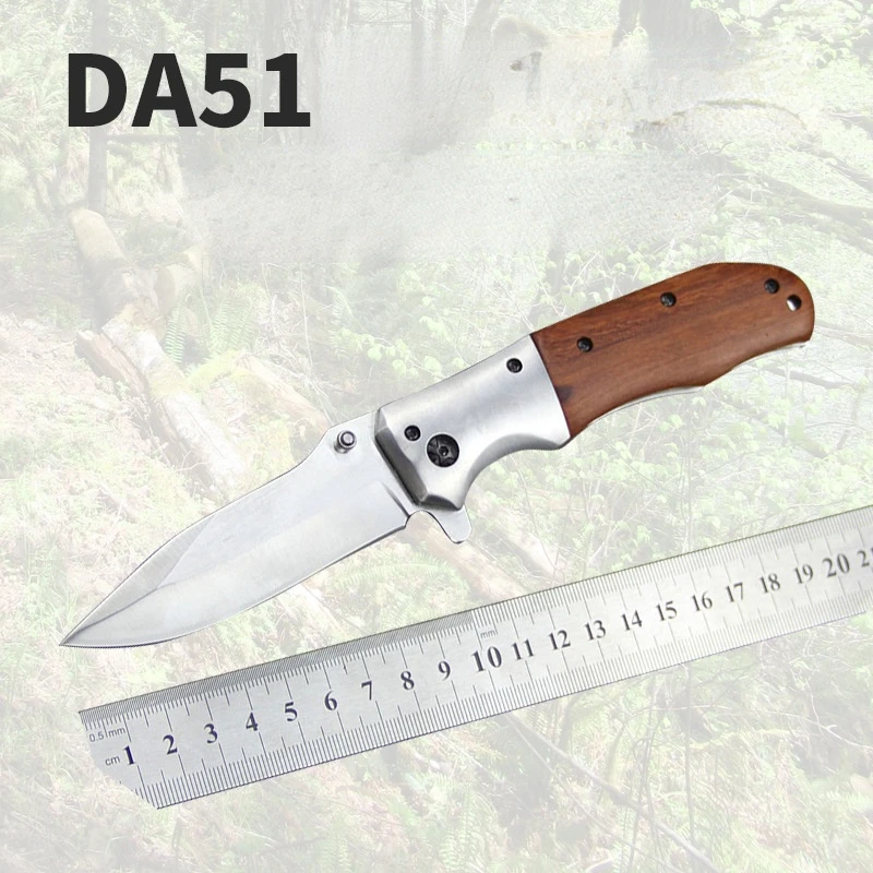 

DA51 Outdoor Pocket Hunting Survival Folding Knife Utility Tourist Tactical Hunting Knife Wooden Handle Camping Knife Knives