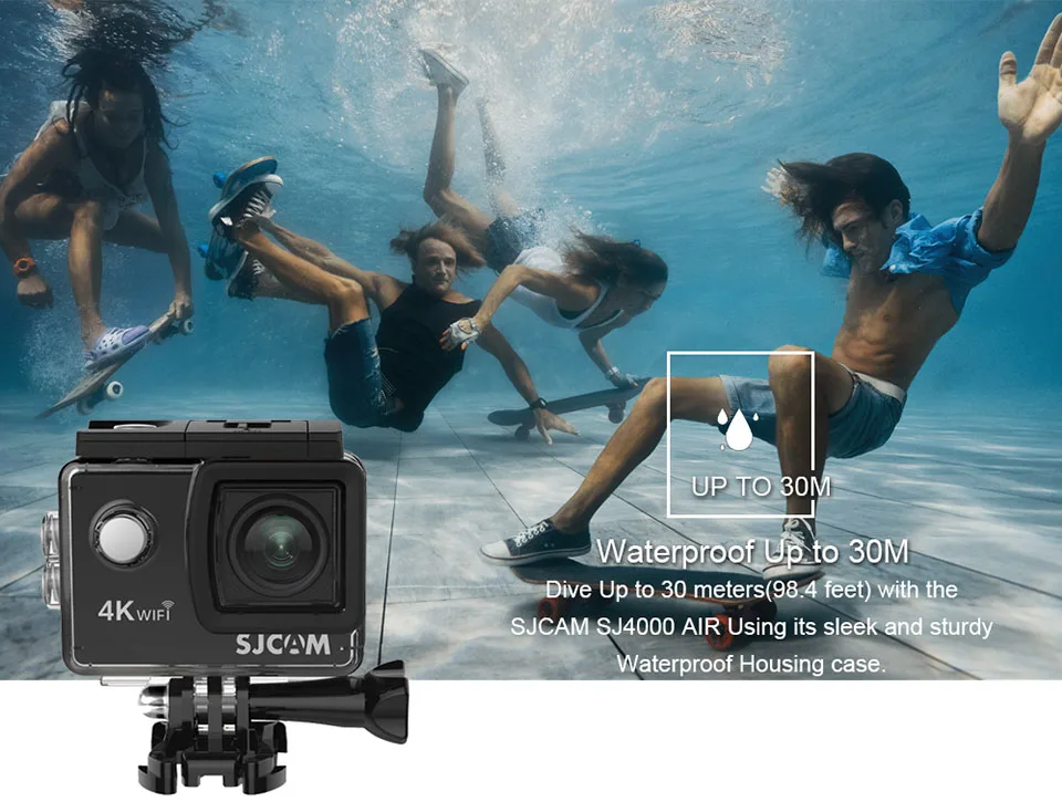 Экшн-камера SJCAM SJ4000 AIR, Спортивная, 4 k@ 30FPS, WiFi, 2,0 дюймов, ЖК-экран, для дайвинга, 30 м, водонепроницаемая, SJ 4000, камера для экстремальных видов спорта, DV