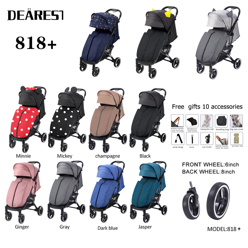 

Luxury Infant Dearest818 + Infant Trolley Portable Travel Infant Stroller Folding Infant Trolley Aluminum Alloy Frame High Lands