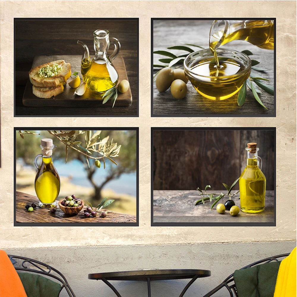 Плакат и принты свежий оливковый с зеленой оливковой маслом картины на холсте